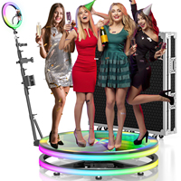 Plateforme de caméra photo 360 pour fêtes, avec lumières RGB, logiciel et contrôle à distance par application, pour modèles 80cm/100cm/115cm TN-360