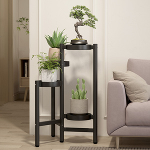 <span class=keywords><strong>Macetas</strong></span> de Metal de grano de madera extraíbles con recubrimiento en polvo, soporte para maceta de balcón, estante para decoración de hogar y jardín al aire libre - Product Image 3