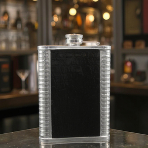 HOST Easy-Fill Hip Liquor Flask – 6 Oz, BPA-Free Plastic, Hinged Lid, Dishwasher Safe, For Hiking & Travel