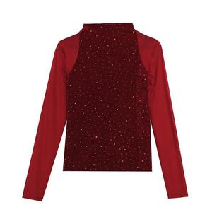 Printemps nouveau à la mode élégant demi <span class=keywords><strong>col</strong></span> <span class=keywords><strong>roulé</strong></span> chaud étoilé maillot de corps Sexy Chic maille à <span class=keywords><strong>manches</strong></span> longues - Product Image 5