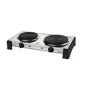 Portable Double Electric Burner Hot Plate Stove Dorm RV Travel Cooker Counter Top