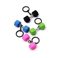 Mini haltère porte-clés chromé, anneau porte-clés haltère, cadeau pour les fans de sport et de gym, pour clés de voiture, hommes, femmes, logo personnalisé OEM
