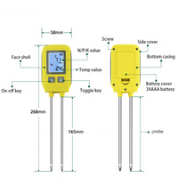 Medidor Digital de Suelo, Detector de NPK y Temperatura del Suelo, Herramienta de Análisis de Nutrientes del Suelo para Jardín, Granja, Césped, Interior y Exterior