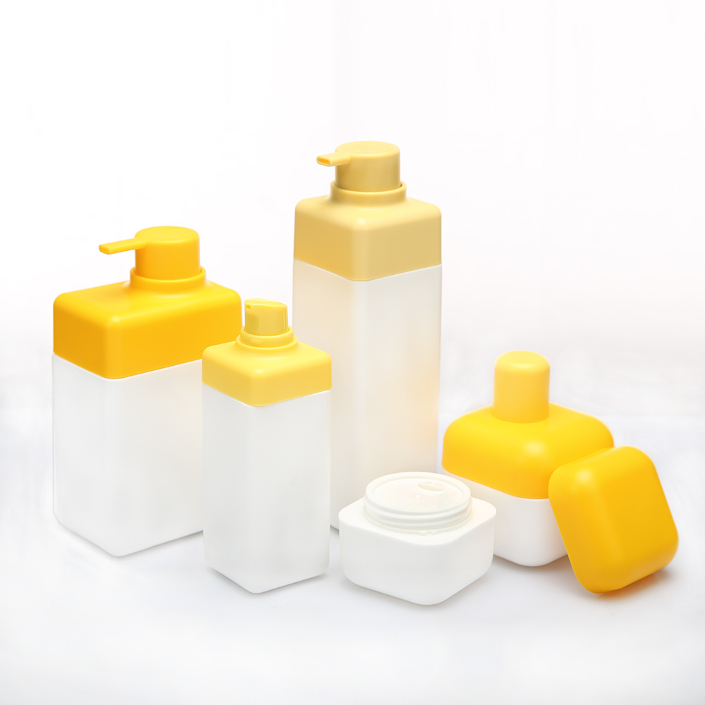 Оптовая продажа квадратный белого и желтого цвета HDPE пластичная, 30 мл, 50 мл, 50 г лосьон шампунь банки 100 мл 200 мл 500 мл мыло