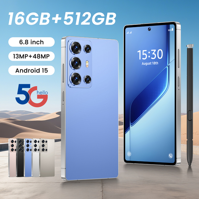 2026 S6 5G Android Smartphone 6.8" 16+512GB 8000mAh 8-Core Dual SIM HD Camera Face ID Long Standby
