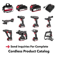 Perceuse-visseuse à percussion sans fil TEH 2 vitesses 20V 80Nm couple maximal 3/8 pouce, moteur sans balais, batterie adaptative 2.0Ah/4.0Ah
