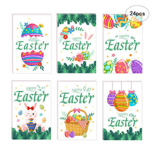 Wholesale Handmade 3D Stereoscopic Easter Anniversary Cards Bunny Eggs Pop-Up Design Die-Cut <b>Matte</b> <b>Varnish</b> Customized Paper - Product Image 2