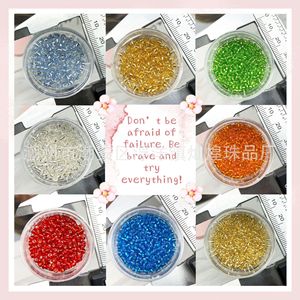 Perles de verre rondes transparentes de 2-3 mm, sept couleurs, pour point de croix, artisanat, fabrication de bijoux, perles en vrac - Product Image 1