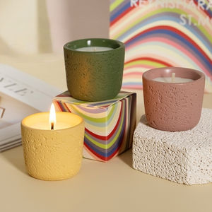 Boîte cadeau de bougie aromathérapeutique en ciment arc-en-ciel de luxe, parfum de luxe, décoration intérieure moderne haut de gamme, Saint-Valentin, vacances - Product Image 2