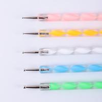Ensemble d'outils de pointage à poignée en acrylique multicolore, 5 pièces, 2023 haut de gamme, perceuse à pointe à Double tête, brosse d'art d'ongle