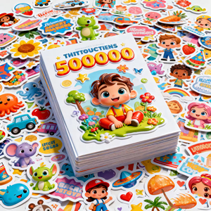 Pegatinas personalizadas con logo de bajo MOQ, troqueladas, impermeables, de vinilo adhesivo, con diseño de dibujos animados - Product Image 1