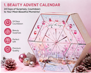 Caja Misteriosa Navideña de Lujo con Forma Hexagonal de 24 Días, con Cajones, de Cartón Rígido, para Regalos de Cosméticos y Joyería - Product Image 5