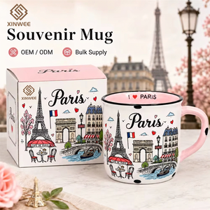 Mug à café en céramique souvenir de <span class=keywords><strong>Paris</strong></span>, France, motif tour de dessin animé mignon, design de créateur pour vaisselle en grès, personnalisable OEM ODM, vente en gros - Product Image 1