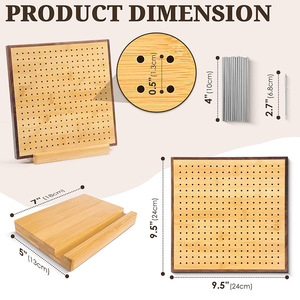 Planche de <span class=keywords><strong>blocage</strong></span> au crochet avec épingles <span class=keywords><strong>Tapis</strong></span> de <span class=keywords><strong>blocage</strong></span> carrés Granny pour tricoter avec 20 épingles à tige en acier inoxydable - Product Image 4