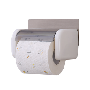 Wall Mounted Plastic Tissue Dispenser Bathroom Toilet Roll Paper Towel Holder with Tissue Box Shelf and Cover