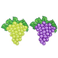 Groene paarse druiven geborduurde patches, strijkbaar, fruitmotief, decoratieve patch voor jassen, tassen, hoeden, DIY