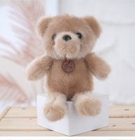 Porte-clés en peluche mignon et doux, mini-animaux en peluche Kawaii, breloque de sac, pendentif, accessoires de poupée (mouton, lapin, ours rouge)