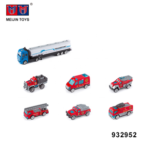 Modelo de simulación de camión de <span class=keywords><strong>bomberos</strong></span>, <span class=keywords><strong>1</strong></span> tractor de metal, 6 camiones de <span class=keywords><strong>bomberos</strong></span> fundidos a presión - Product Image 2