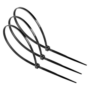 Attaches-câbles en nylon LTS 3x80mm noir et blanc autobloquants avec boucles en plastique pour le fixation des câbles - Product Image 1