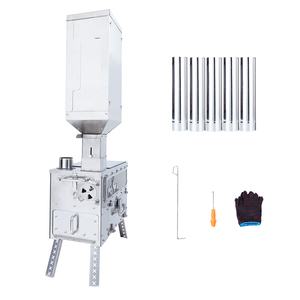 Poêle à granulés d'extérieur en acier inoxydable Luling KL210B, haute efficacité, portable, pliable pour le camping et le chauffage hivernal - Product Image 4