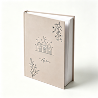 Carnet islamique personnalisé avec logo, motif mosquée, journal illustré, agenda rigide avec nom personnalisé, cadeaux