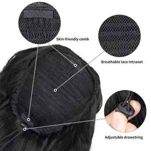 Prêt à expédier 100g Afro Kinky Curly Drawstring Ponytail Clip in Extension de cheveux indiens Style Yaki Cheveux humains lisses 4B 4C - Product Image 4