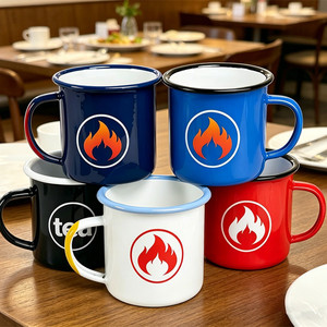 <span class=keywords><strong>Taza</strong></span> de Café, Té o Vino de Metal Esmaltado de 350 ml, para Oficina o Hogar, con Logotipo Personalizado, Impresión a Color, Estilo <span class=keywords><strong>Vintage</strong></span>, Calidad Garantizada - Product Image 1