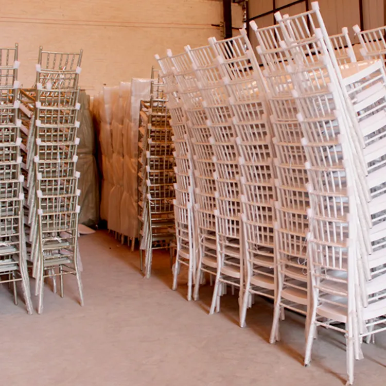 Wholesale Banquet Tiffany Chavari Chairs Stackable Metal Gold Stainless Steel Chairs For Wedding