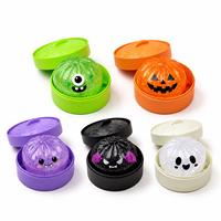Jouets Squishy Halloween Scintillants en Forme de Chignon, Mignons et Effrayants, Jouets Anti-Stress à Presser avec Boîte Vapeur, Cadeau pour Fête d'Enfants