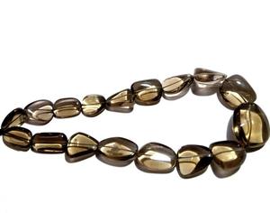 Smoky Quartz Nugget Beads Natural Smoky Brown Crystal Gemstone 10x12mm 7 Inch Strand - Product Image 4