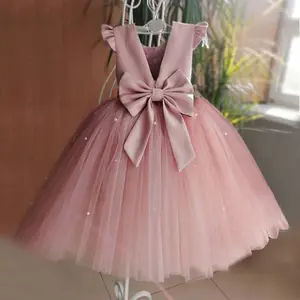 117671 vente en gros enfants robe de soirée filles robe à fleurs fête de mariage 14 ans Tulle robes de princesse