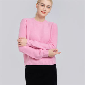 Оптовая продажа от производителя, женские свитера 100% из чистого кашемира, зимние толстые вязаные повседневные стильные однотонные с узором для осени/зимы - Product Image 4