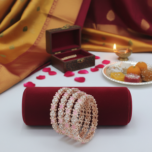PADMAWATI Private Limited Luxury Tungsten Gold Plated Multi Color <b>Bangles</b> Set Women's Maharashtrian Style Anniversary Gift - Product Image 2
