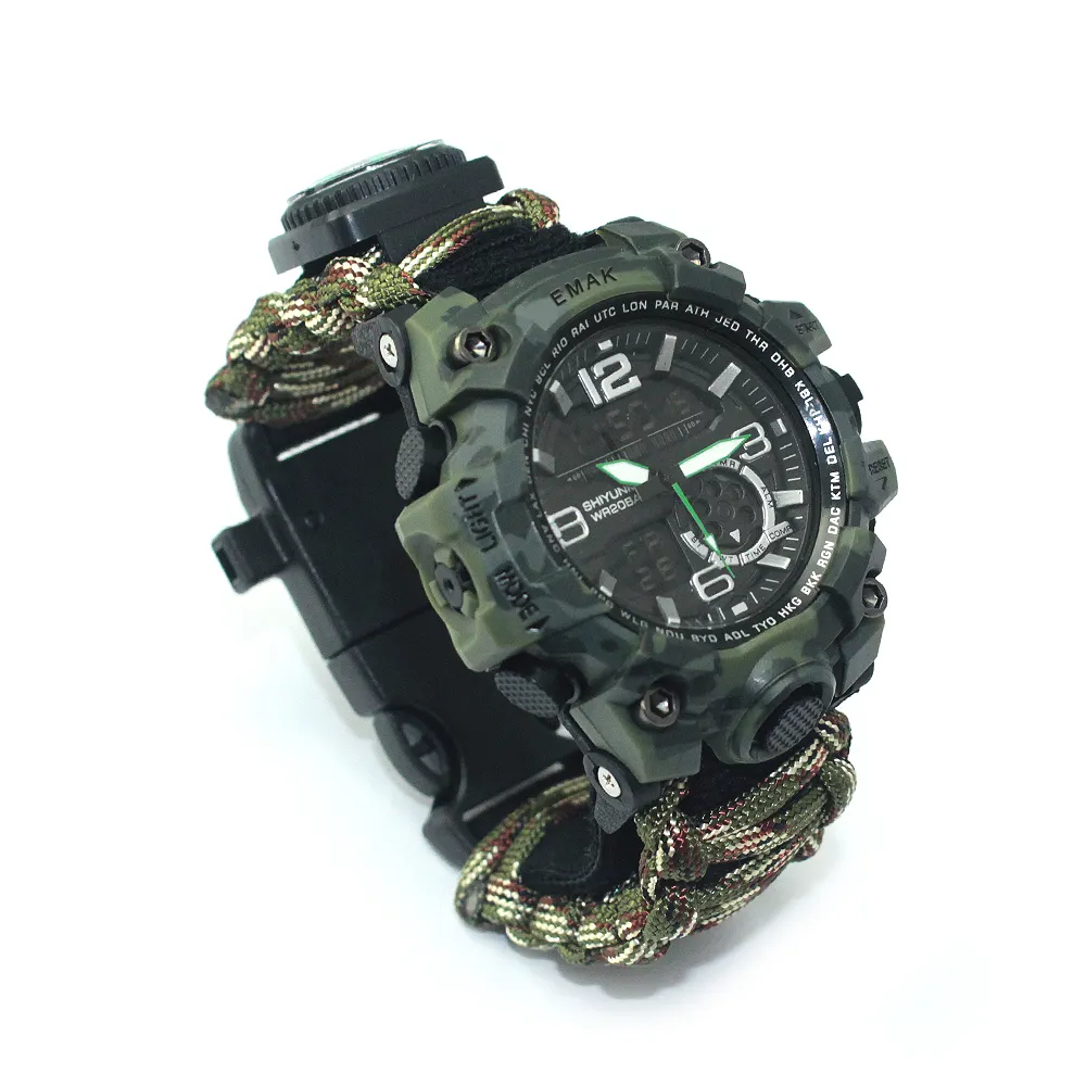 Custom Logo Survival Tool Tactical Watch, Gift Items Camping Equirpmen Dongguan Plastic Bangle Watches