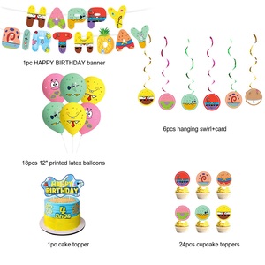 Kit de ballons de fête d'anniversaire pour enfants, ballons de dessin animé jaunes Sp0n_ge Bobs, ballons de fête pour bébé fille et garçon, ballons de fête de naissance, jouets en forme de ballons - Product Image 3