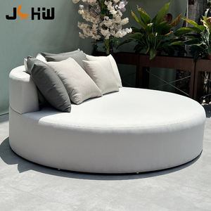 <span class=keywords><strong>Cama</strong></span> de Día Redonda de Diseño Moderno para Patio de Hotel o Villa, Tumbona de Lujo de Aluminio y Tela para Exteriores, Sofá <span class=keywords><strong>Cama</strong></span> para Piscina - Product Image 2