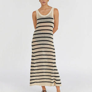 Organza sans manches en organza personnalisé pour le travail à la mode, robe élégante formelle sexy fluide à coupe ajustée pour femmes, noire, col haut Midi/ - Product Image 6