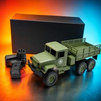 Camion militaire RC à l'échelle 1/16, 6x6, transport routier, 2,4 GHz, véhicule télécommandé, chargeur, lumières, prêt à l'emploi, intérieur-extérieur, pour enfants