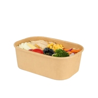 Boîte d'emballage pour restauration rapide, boîte alimentaire en papier kraft, récipient alimentaire rectangulaire, bol à salade en papier, boîte à emporter