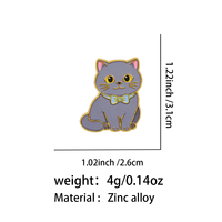 Broches en métal chat mignon, épingles émaillées en alliage de zinc, badges imprimés UV, décorations souvenirs pour sacs et vêtements