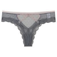 Set Celana Dalam Wanita Model Thong Berenda Tanpa Jahitan Ultra Tipis Pinggang Rendah Seksi Warna Solid dengan Desain Silang di Belakang