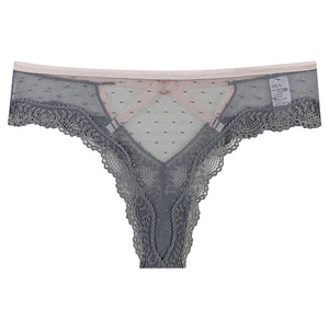 Women Lace Thong Panties Set Seamless Ultra Thin Low Rise <b>Sexy</b> Solid Color <b>Underwear</b> with Crossback Design - Product Image 5
