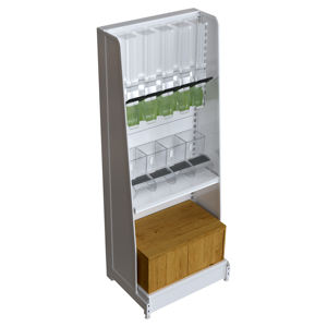 Supermarket Equipment Custom Made Wooden Bulk Food Display Shelf with Acrylic Organizer Bins - Product Image 4