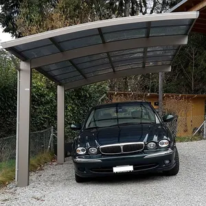 Moderne wasserdichte Kunststoff-PC-Markisen Parkplatz Baldachin Aluminium Garagen Polycarbonat Dach