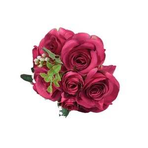 Bouquet de fleurs artificielles, roses en soie, décoration de mariage, arrangement fait main - Product Image 5