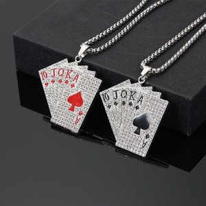 Collana Hip Hop <span class=keywords><strong>Rock</strong></span> Punk Placcata Oro con Catena Cubana, Diamanti, Croce, Pistola, Cuore, Leone, Re, Regina, Dollaro, Gioielli per Uomo e Donna - Product Image 3