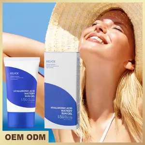 Vente chaude Eelhoe Spf 50 Gel de protection solaire imperméable à l'eau longue durée à l'huile d'olive à l'acide hyaluronique