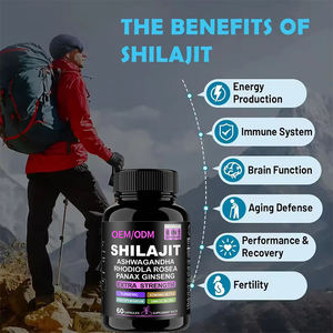 Cápsulas <span class=keywords><strong>de</strong></span> Shilajit del Himalaya Orgánico OEM ODM, Energía, Vitalidad y Apoyo Inmunológico, Suplemento Natural <span class=keywords><strong>de</strong></span> <span class=keywords><strong>Ashwagandha</strong></span>, Sin GMO, Para Adultos - Product Image 2