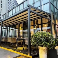 Auvent rétractable motorisé pour terrasse, maison, pergola - Imperméable, télécommande, lumières LED