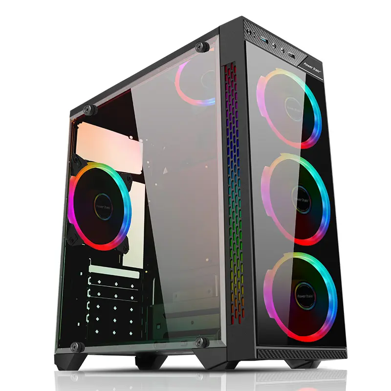 JIGUANG-funda de ordenador ATX, carcasa de cristal RGB, armario de escritorio, PC para ordenador
